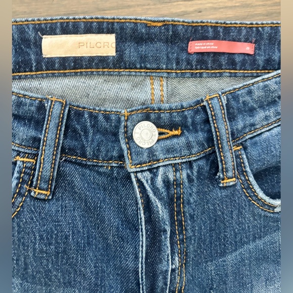 Anthropologie Pilcro Dark Wash Distressed Skinny Jeans women’s size 25 - Picture 6 of 6